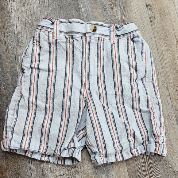 Janie and Jack Linen Blend #bluetag Shorts 18-24 months Blue + Red Stripe puppy - Picture 1 of 7